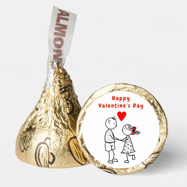 Happy Valentine's Day - Romantic Cute Couple Love  Hershey®'s Kisses® (Front)