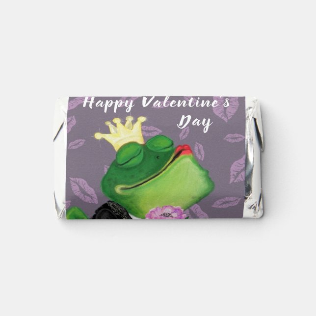 Happy Valentine's Day Romantic Frog Prince Funny Hershey's Miniatures (Front)