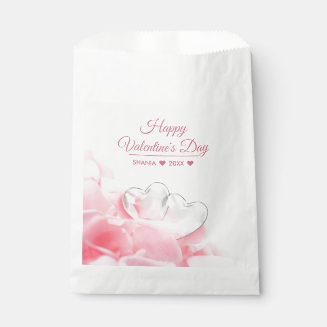 Happy Valentine's Day Romantic Glass Hearts Favor Bag (Front)