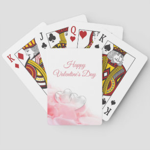 Happy Valentine's Day Romantic Glass Hearts Poker Cards