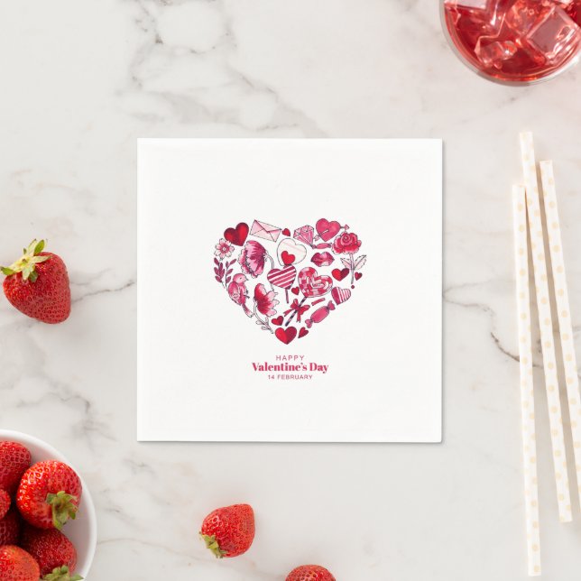 "Happy Valentine's Day - Romantic love" Napkins (Insitu)