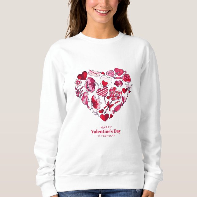"Happy Valentine's Day - Romantic love" Sweatshirt (Front)