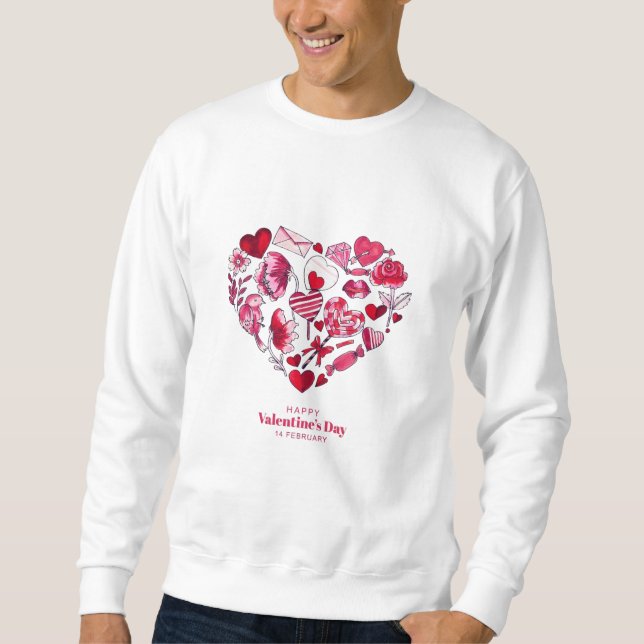 "Happy Valentine's Day - Romantic love" Sweatshirt (Front)