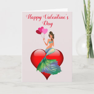 Happy Valentine's Day Romantic Mermaid Card