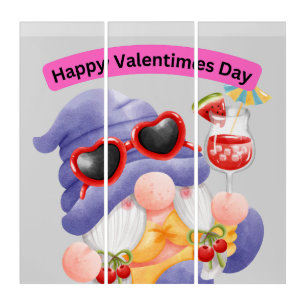 happy valentines day romantic triptych