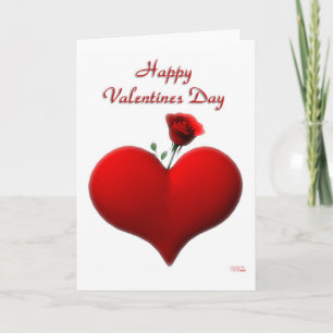 Happy Valentines Day - rose (blank) Holiday Card