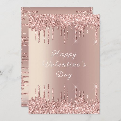 Happy Valentines Day _ Rose Gold Blush Glitter 