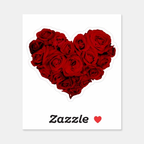 Happy Valentines Day Rose Heart Bouquet Sticker