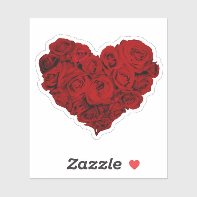 Happy Valentine's Day Rose Heart Bouquet Sticker (Sheet)