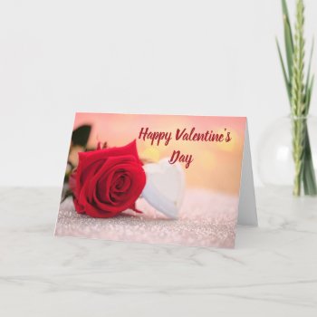 Happy Valentine's Day Rose Holiday Card by paul68 at Zazzle
