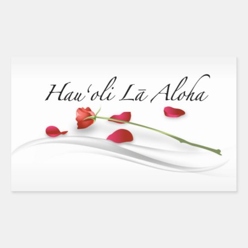 Happy Valentines Day Rose Sticker _ Hawaiian