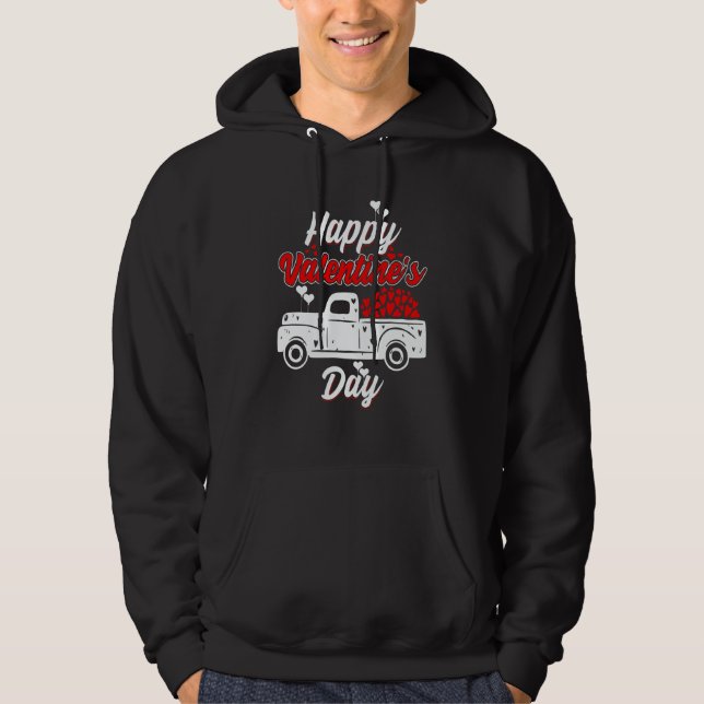 Happy Valentine's Day Roses Date Night Flowers Lov Hoodie (Front)