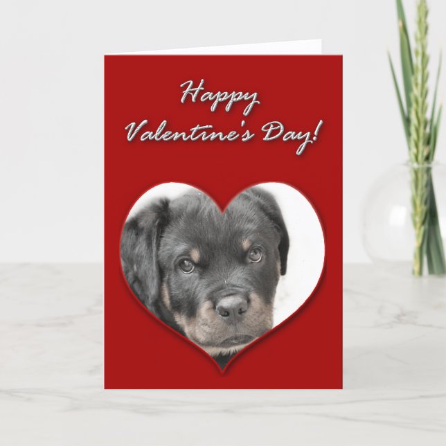 Happy Valentine's Day Rottweiler Card | Zazzle