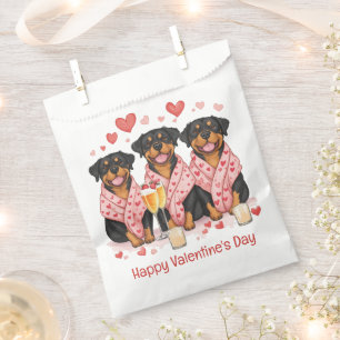 Happy Valentines Day Rottweiler Dogs Favor Bag