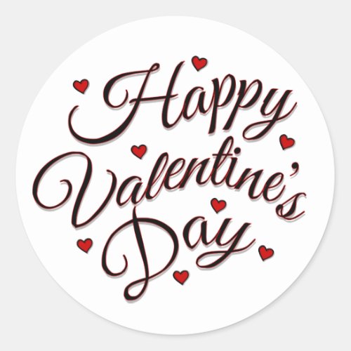 Happy Valentines Day Round Sticker