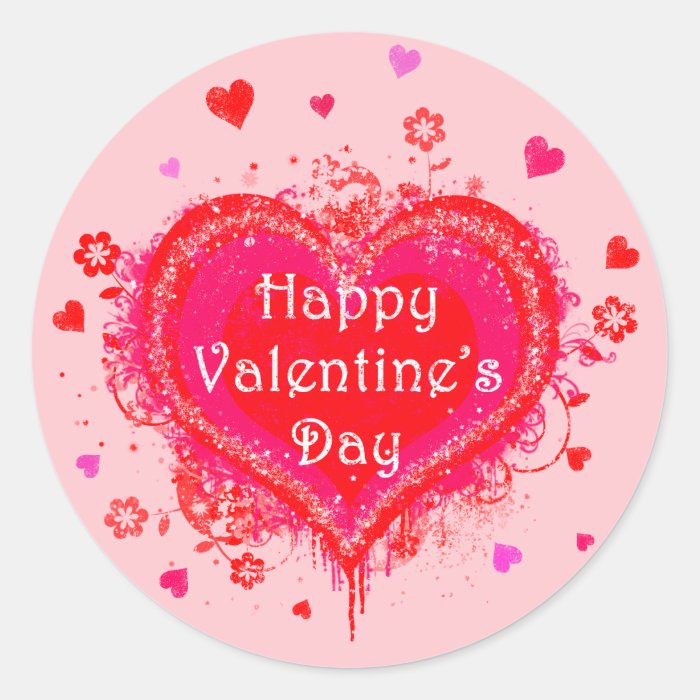 Happy Valentine's Day Round Sticker