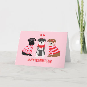 Happy Valentines Day Schnauzer Dogs Holiday Card