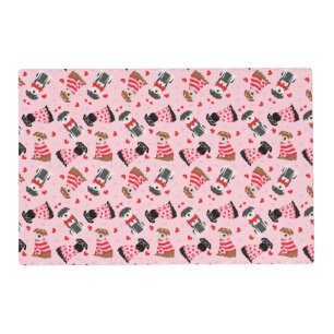 Happy Valentines Day Schnauzer Dogs Placemat