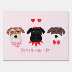 Happy Valentines Day Schnauzer Dogs Sign