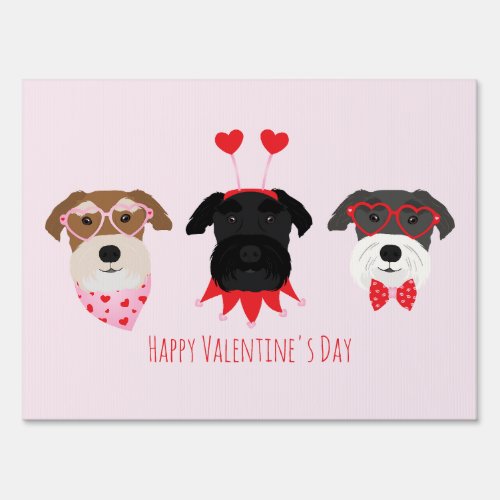 Happy Valentines Day Schnauzer Dogs Sign