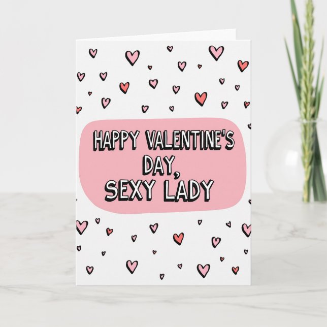 Happy Valentines Day Sexy Lady Card (Front)