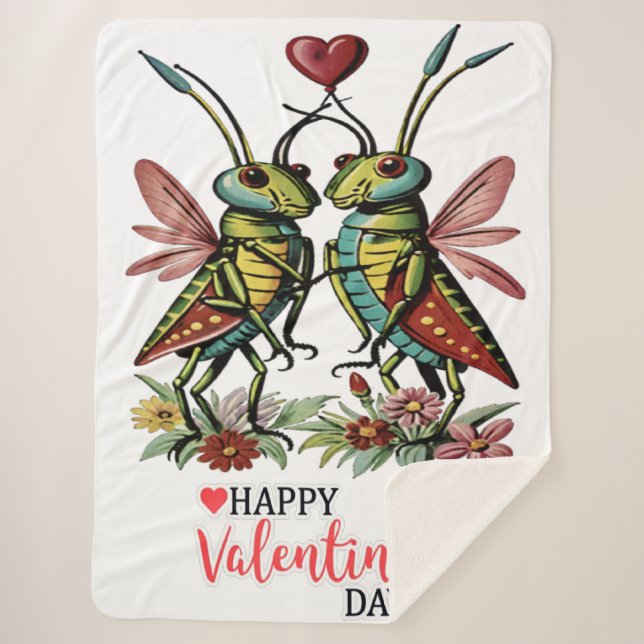 Happy valentine's day  sherpa blanket (Front)