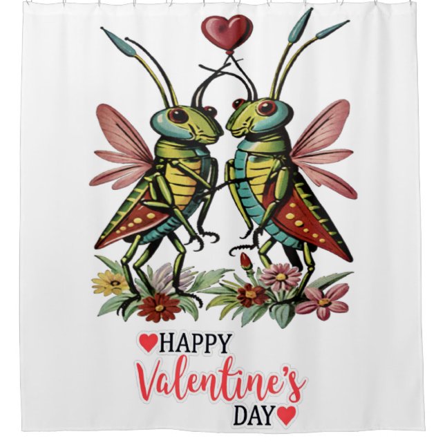 Happy valentine's day  shower curtain (Front)