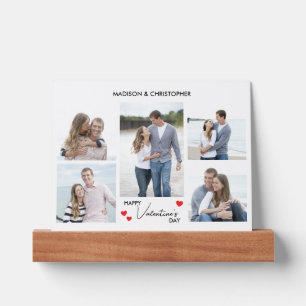 Happy Valentines Day Simple 5 Photo Collage Picture Ledge