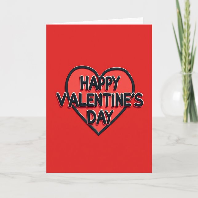 Happy Valentines Day Simple Card (Front)