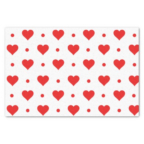 Happy Valentines Day Simple Red Hearts Pattern Tissue Paper