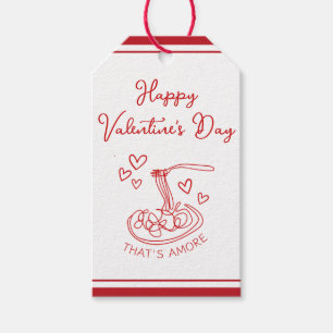Happy Valentine's Day Simple That's Amore Red Gift Tags