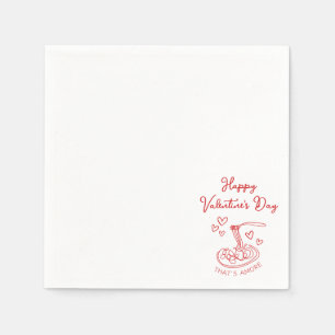 Happy Valentine's Day Simple That's Amore Red Napkins