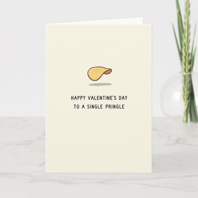 Happy Valentines Day Single Pringle Card (Front)