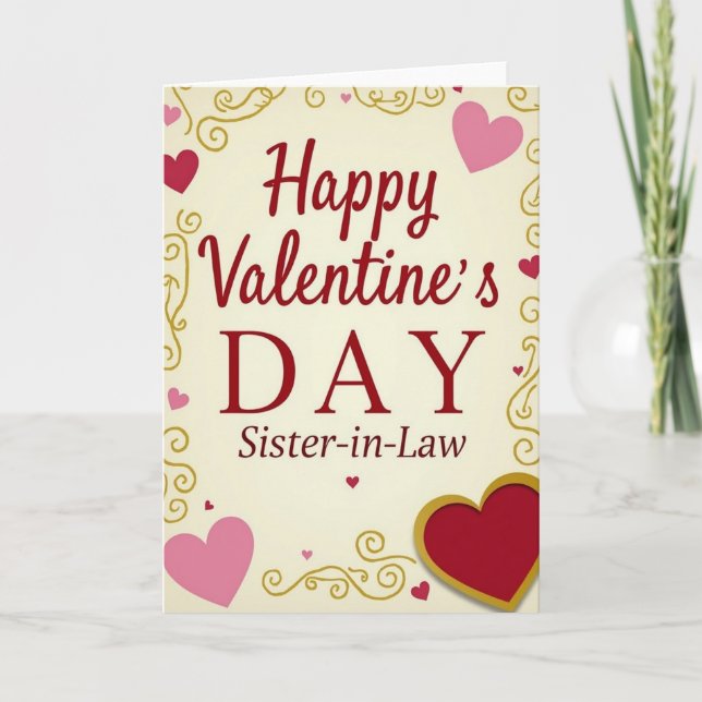 Happy Valentines Day Sister In Law Card (Front)
