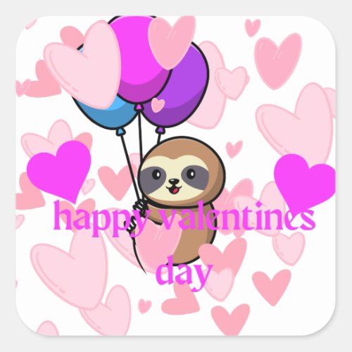 happy valentines day sloth sticker