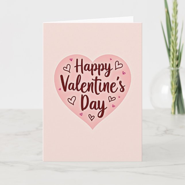 Happy Valentines Day Smooth Heart Card (Front)