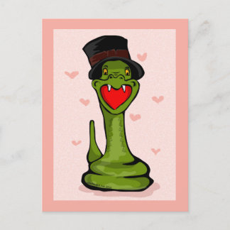 Happy Valentine's Day Snake Postcard