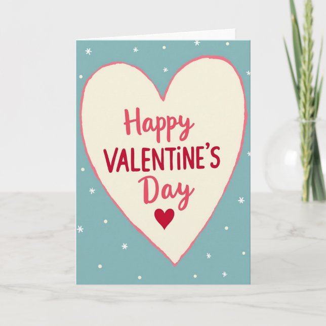 Happy Valentines Day Snowflake Card (Front)