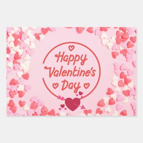 Happy Valentines Day So Many Hearts   Wrapping Paper Sheets
