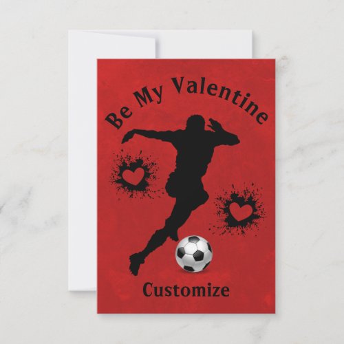 Happy Valentines Day Soccer Player Childs Card