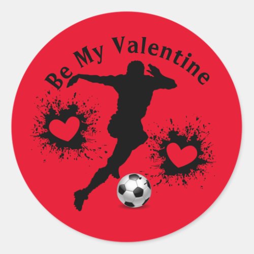 Happy Valentines Day Soccer Player Sticker