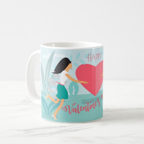 Happy Valentines Day Spring Garden Coffee Mug