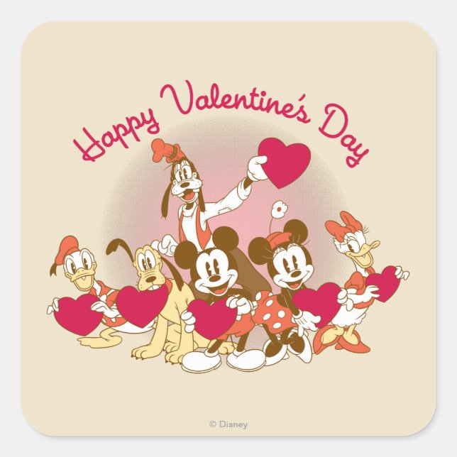 Happy Valentine's Day Square Sticker (Front)