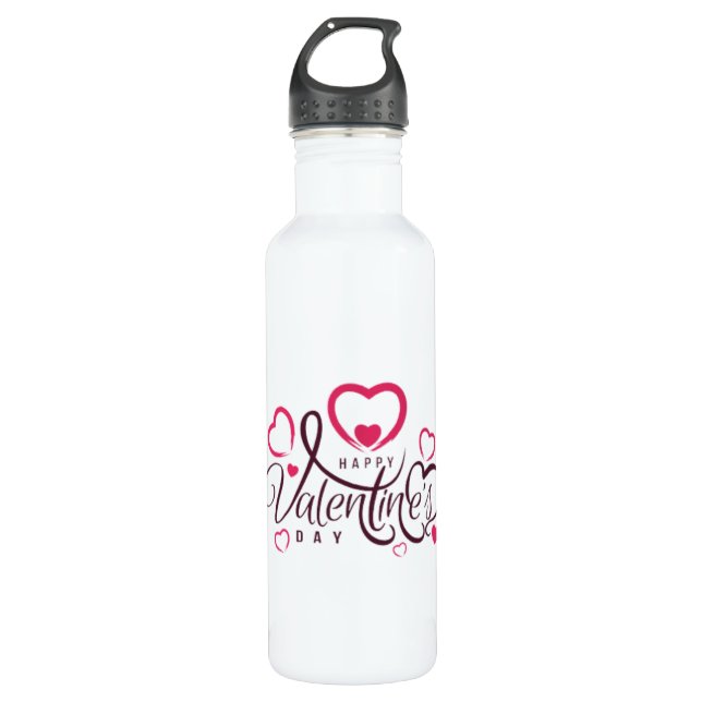 Happy Valentine's Day! Stainless Steel Water Bottle (Front)
