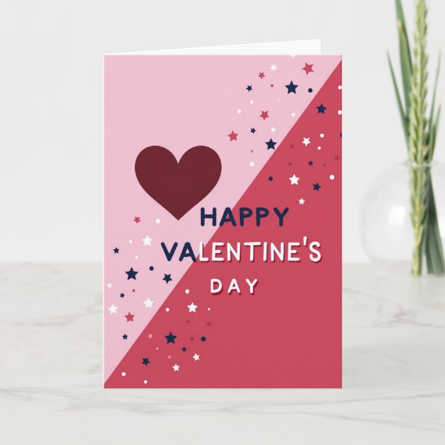 Happy Valentines Day Starry Card (Front)