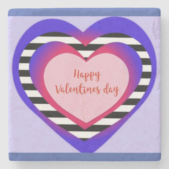 Happy Valentine's Day  Stone Coaster (Front)