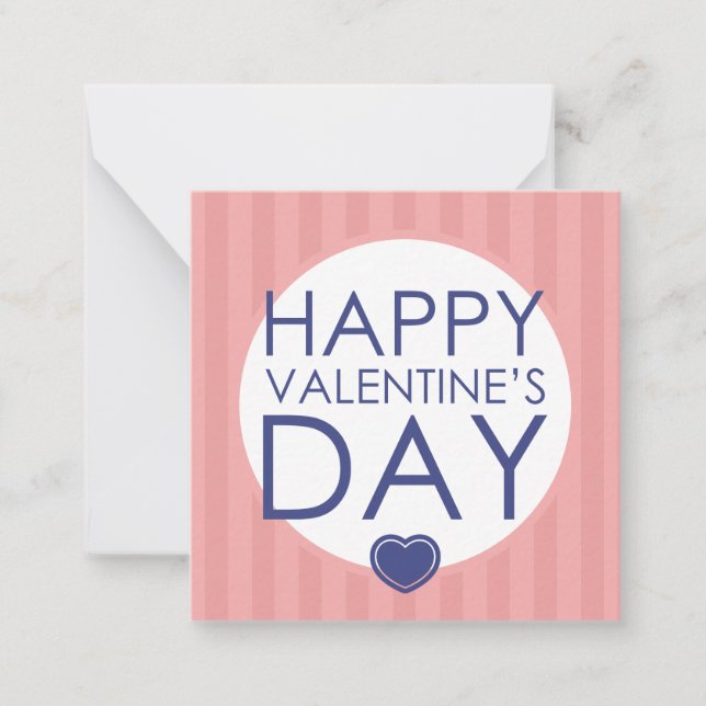 Happy Valentine's Day | Stripes Note Card (Front)