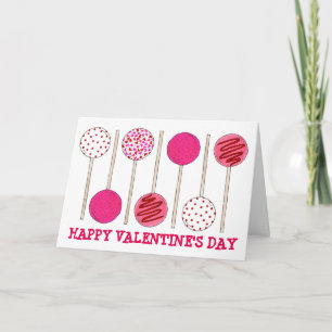 Happy Valentine's Day Sweet Cake Pops Foodie Holiday Card