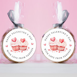 Happy Valentine's Day Sweet Cupcakes Sticker