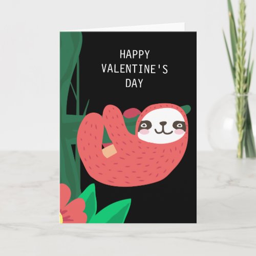 HAPPY VALENTINES DAY  Sweet Heart Sloth Holiday Card